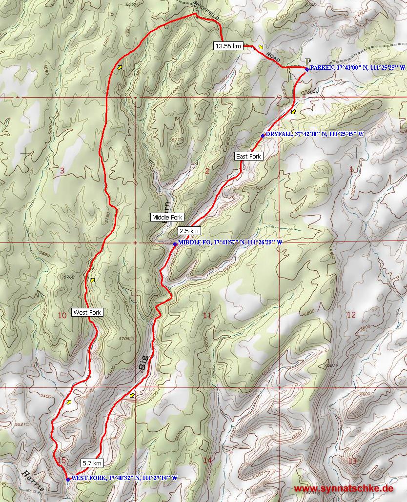 Big Horn Canyon - Tourmap, Topo Map, GPS