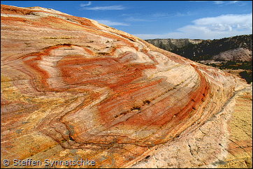 Abstrakte Muster im Sandstein auf dem Yellow Rock