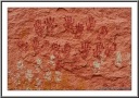 Red, grey and yellow hand prints